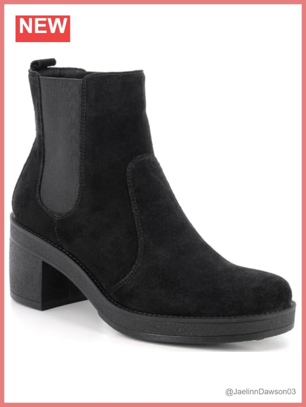 Women's Suede Chelsea Ankle Boots Block Heel Made in Italy